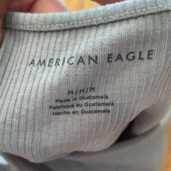 American Eagle Outfitters Light Gray Ribbed bodysuit - Picture 3 of 4